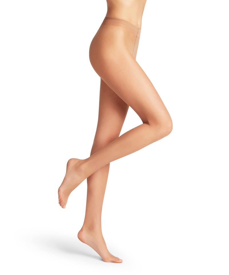 FALKE جوارب فالك للنساء شيلينا 12 دينير، لمسة لامعة، حزام خصر ضيق، شفاف للغاية، نايلون، بيج (شمس 4299)، S، 1 زوج - Image 1